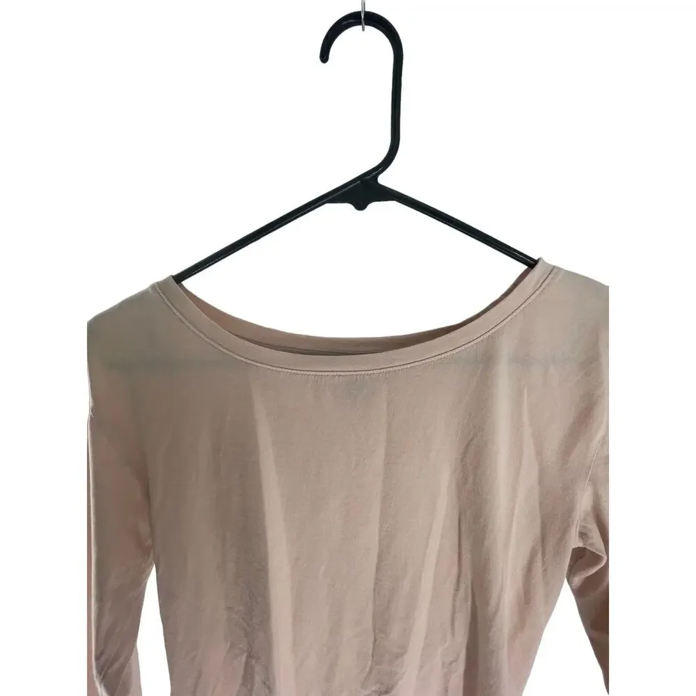 J. Crew Pink Long Sleeve Twist Knot Back T-Shirt Women's Size XS